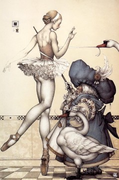 Ballet mistress Michael Parkes Oil Paintings